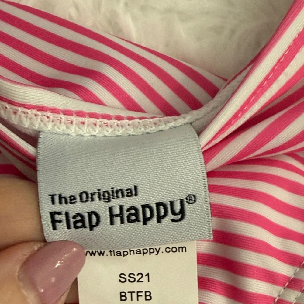 Flap Happy Girls Pink Blue Crab Print Two-Piece Swimsuit